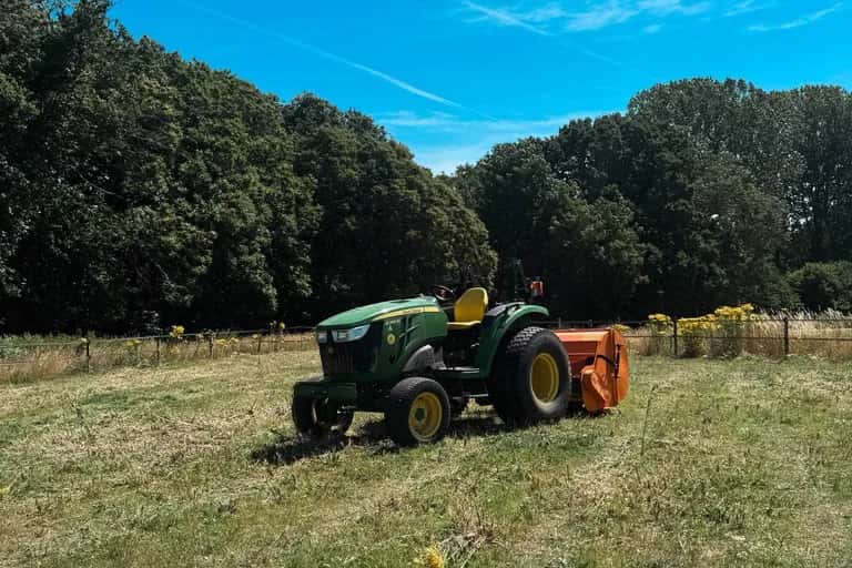 Ragwort field cleared with cut and collect equipment